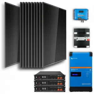 Off-grid set 7,2kw Lithium Accu – 4000W omvormer – 10 Zonnepanelen (1)