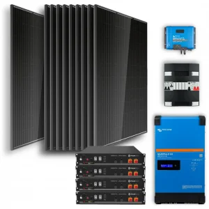 Off-grid set 9,6kWh Lithium Accu - 4000W Omvormer - 12 Zonnepanelen