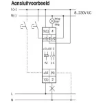 Dit MFZ tijdrelais heeft de navolgende specificaties:<br /> <br /> Klasse: Tijdrelais<br /> Serie: MFZ <br /> Montagewijze: DRA (DIN-rail adapter) <br /> Uitvoering elektrische aansluiting: Schroefaansluiting <br /> Type spoelspanning: AC/DC <br /> Nom. spoelspanning Us bij AC 50Hz: 8 t/m 230 V<br /> Nom. spoelspanning Us bij AC 60Hz: 8 t/m 230 V <br /> Nom. spoelspanning Us bij DC: 8 t/m 230 V <br /> Tijdbereik: 0.1 t/m 144000 s<br /> Functie opkomvertragend: Ja <br /> Functie afvalvertragend: Ja<br /> Functie inschakelwissend: Ja <br /> Functie uitschakelwissend: Ja <br /> Functie ster-driehoek: Nee <br /> Functie pulsvormend: Ja <br /> Pauze/puls