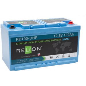 Relion RB100-DHP 12V/100Ah DIN LiFePO4 accu